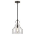 Westinghouse Pendant 60W Fiona, Black-Bronze High-Lights Clear Seeded Glass 6129900